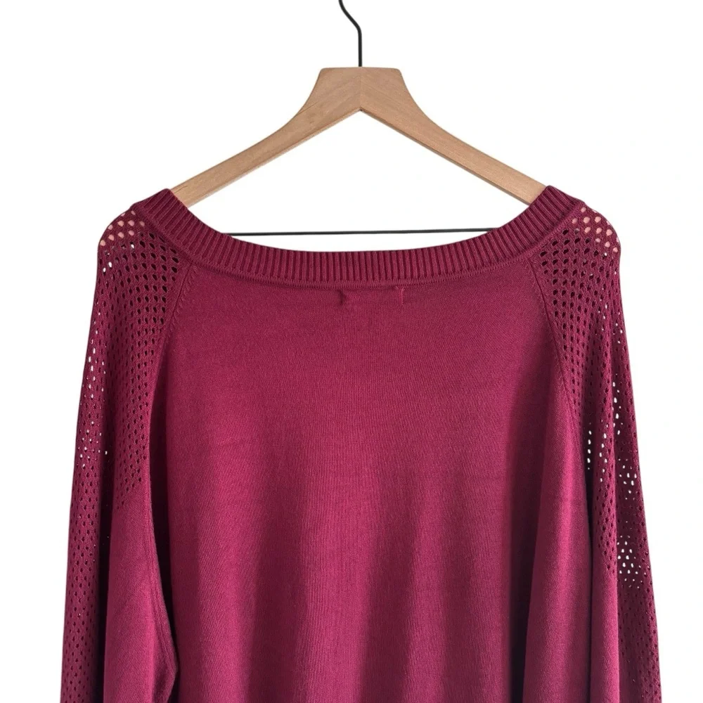 BloomChic Fishnet Knit Sweater 22-24 Long Sleeve V-Neck Pullover Casual